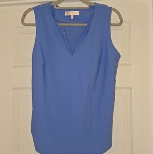 Jude Connally Blue Sleeveless V-Notch Tank